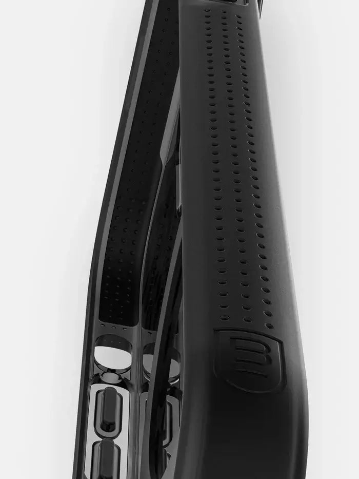 Side profile of the BodyGuardz Ace Pro MagSafe iPhone 15 Pro Max Case with vertical airflow vents engineered to enhance device cooling.