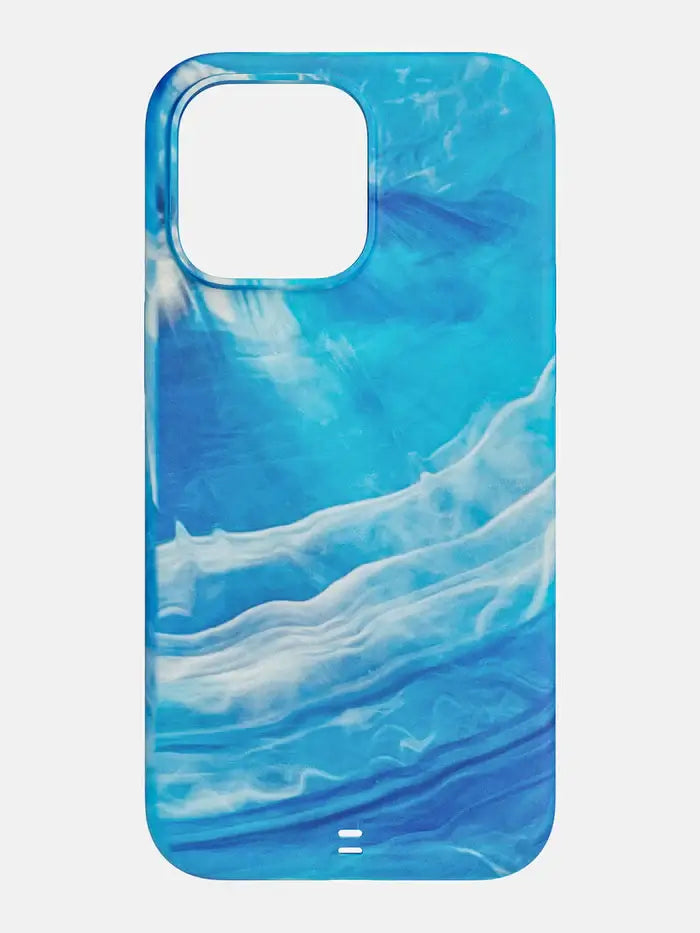 Back of BodyGuardz Carve MagSafe iPhone 15 Pro Max case with detailed blue marble artwork.
